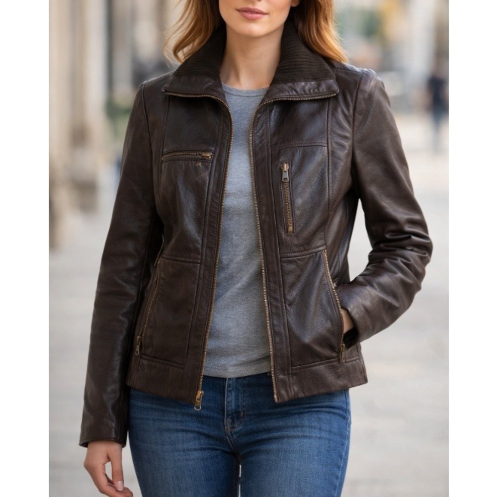 Women's Brown Leather Jacket